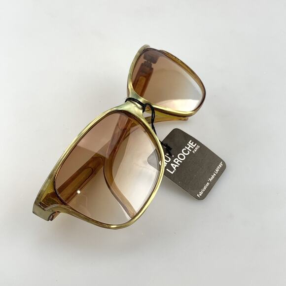 Guy Laroche Vintage Sunglasses Pearl Square Cat Eye Green Made In France NOS main image 5